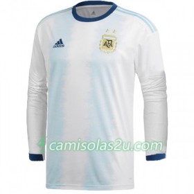 Camisolas de Futebol Argentina Equipamento Principal Copa América 2019 Manga Comprida
